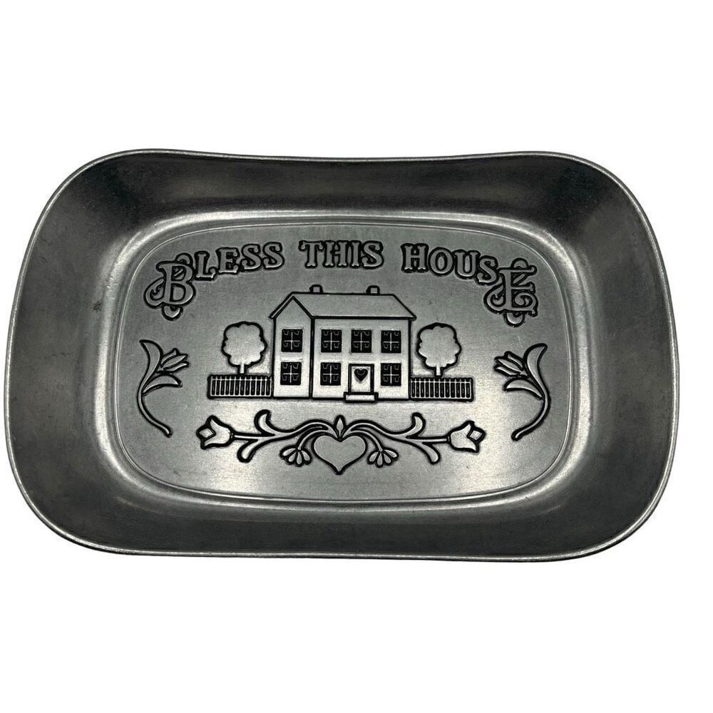 Wilton Armetale Vintage Pewter Bread Tray "Give Us This Day Our Daily Bread”